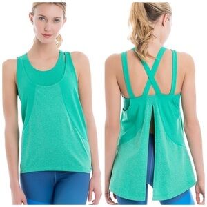 Lole Women's Faylinn Green Athletic Tank Top NWT